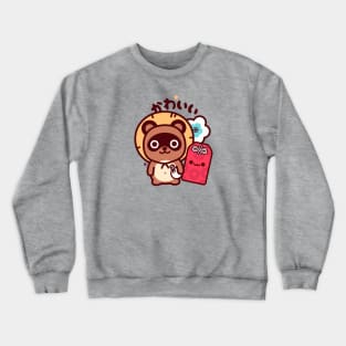 Tanuki Omamori Kawaii Crewneck Sweatshirt